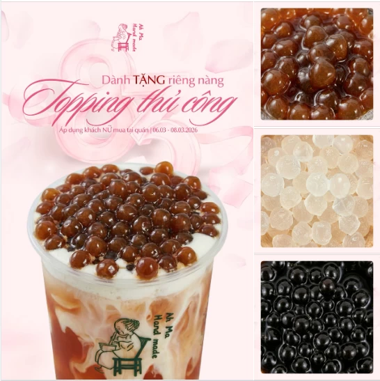 [ĐẶC QUYỀN 8/3] TẶNG NÀNG 01 PHẦN TOPPING THỦ CÔNG DẺO THƠM TỪ AH MA